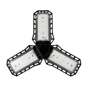 Lámpara led plegable negra de 3 hojas 30W