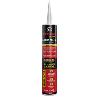 silicona acética negra 280 ml